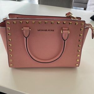 Michael Kors medium selma stud satchel pink bag